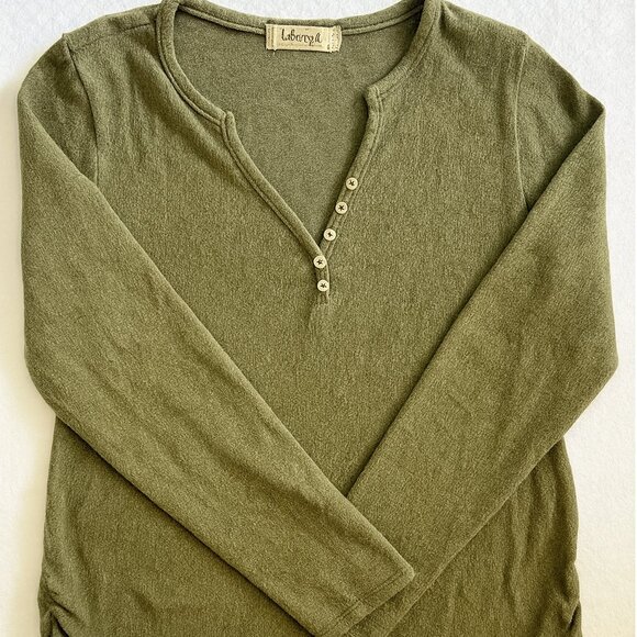 Liberty Love Maternity Sweater M Ruched Side Knit Pregnancy Top Pullover- M006 - Picture 1 of 5